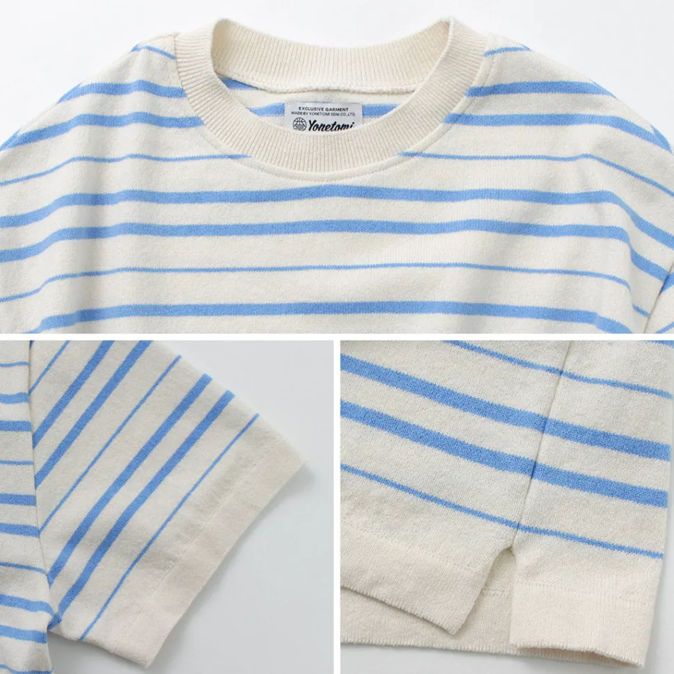 YONETOMI NEW BASIC / Light Wave Cotton Knitted Pullover T-shirt