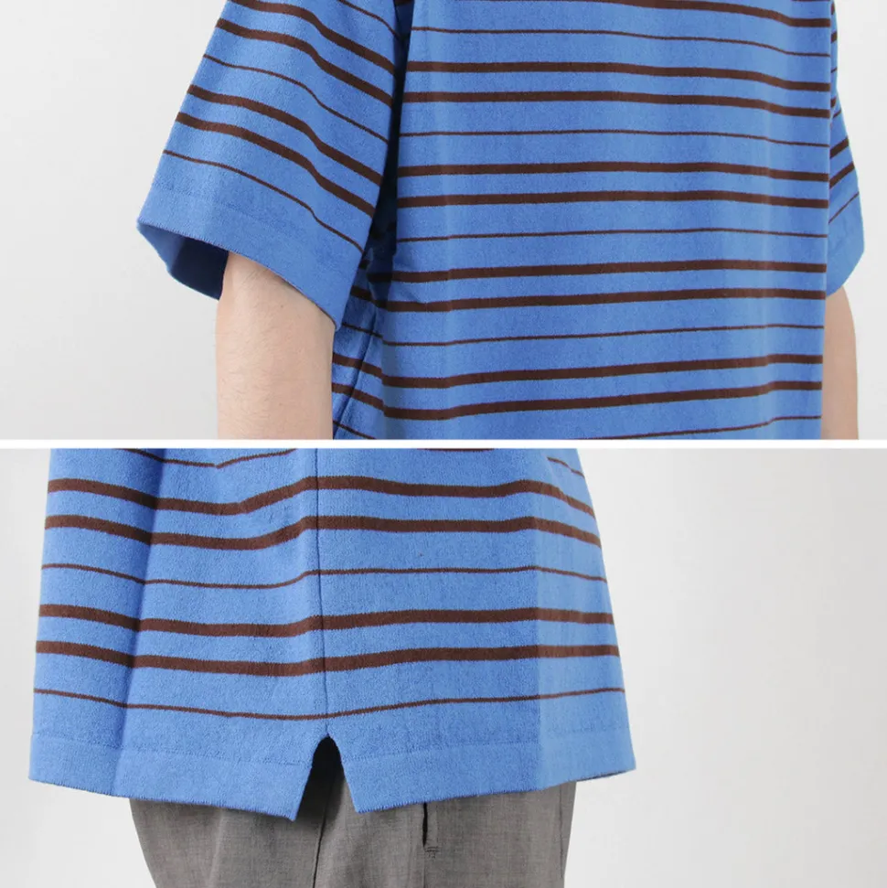 YONETOMI NEW BASIC / Light Wave Cotton Knitted Pullover T-shirt