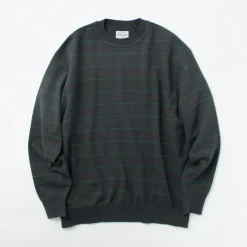 YONETOMI NEW BASIC / Wave Cotton Knit Pullover Striped