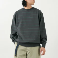 YONETOMI NEW BASIC / Wave Cotton Knit Pullover Striped